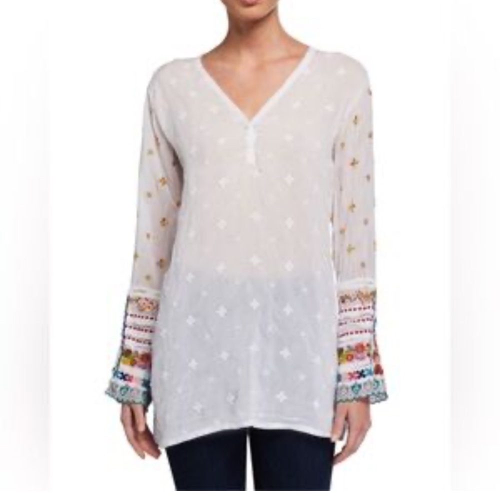 Johnny Was Eyelet Blouse - Picture 1 of 8